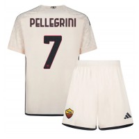 Koszulka piłkarska AS Roma Lorenzo Pellegrini #7 Strój wyjazdowy dla dzieci 2023-24 tanio Krótki Rękaw (+ Krótkie spodenki)